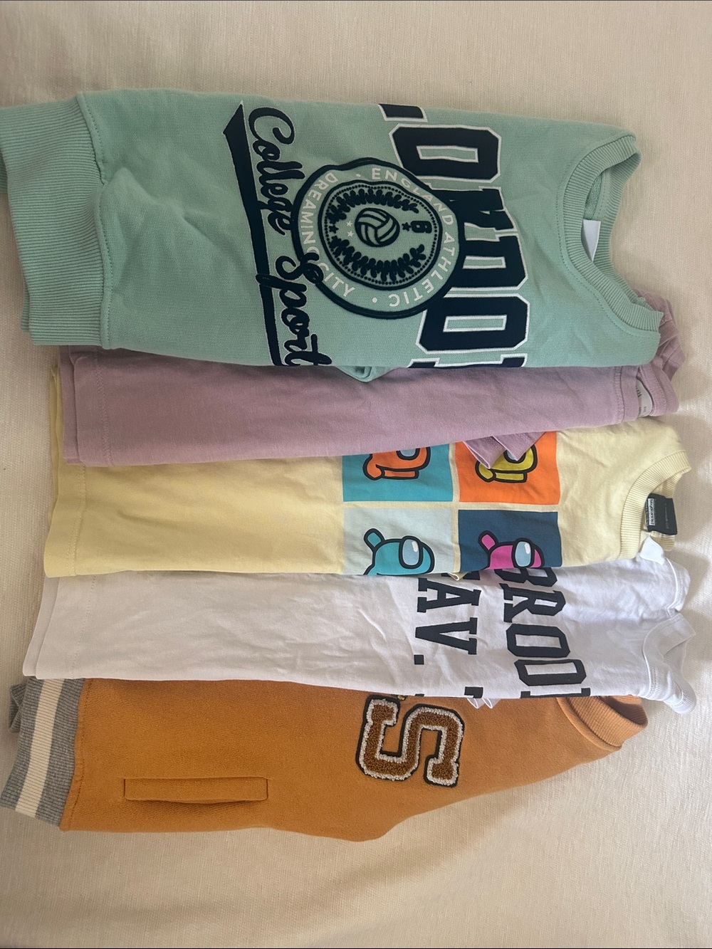 Zara Kids Yellow Graphic Tee with Multicolor Crew Characters